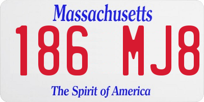 MA license plate 186MJ8