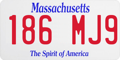 MA license plate 186MJ9