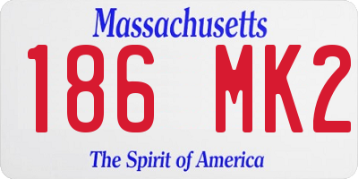 MA license plate 186MK2