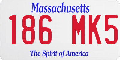 MA license plate 186MK5