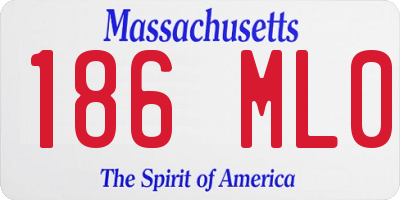 MA license plate 186ML0