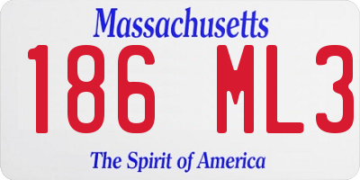 MA license plate 186ML3