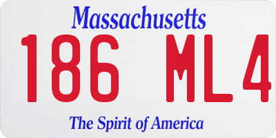MA license plate 186ML4