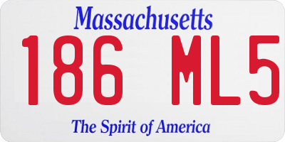 MA license plate 186ML5