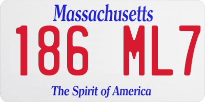MA license plate 186ML7