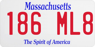 MA license plate 186ML8