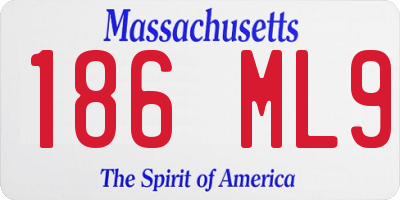MA license plate 186ML9