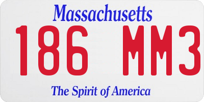 MA license plate 186MM3