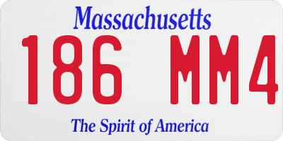 MA license plate 186MM4