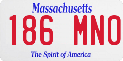 MA license plate 186MN0
