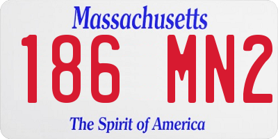MA license plate 186MN2