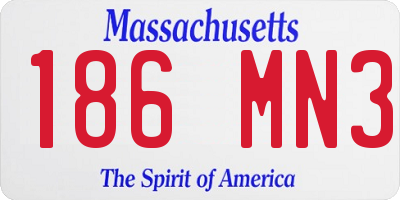 MA license plate 186MN3