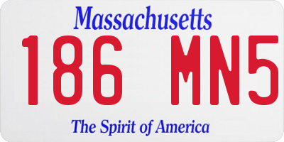 MA license plate 186MN5