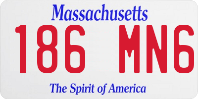 MA license plate 186MN6