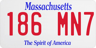 MA license plate 186MN7