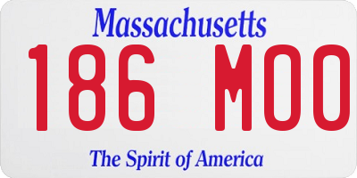 MA license plate 186MO0