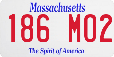 MA license plate 186MO2