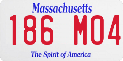 MA license plate 186MO4
