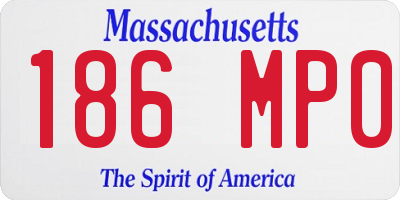 MA license plate 186MP0