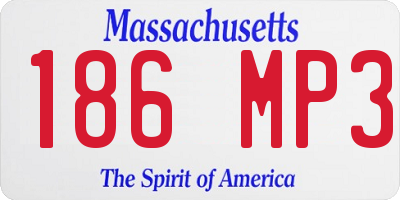 MA license plate 186MP3