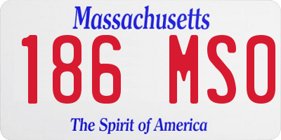 MA license plate 186MS0