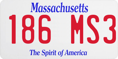 MA license plate 186MS3