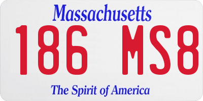 MA license plate 186MS8
