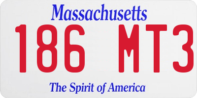 MA license plate 186MT3