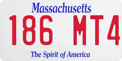 MA license plate 186MT4