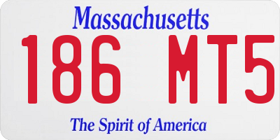 MA license plate 186MT5