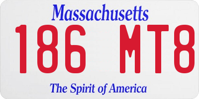 MA license plate 186MT8