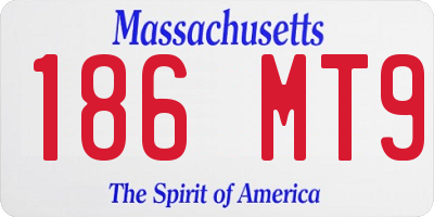 MA license plate 186MT9