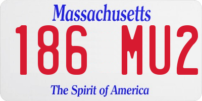 MA license plate 186MU2