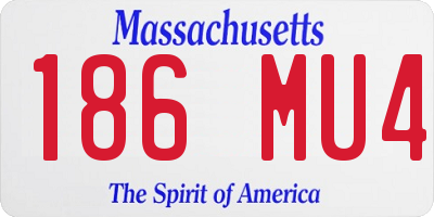 MA license plate 186MU4
