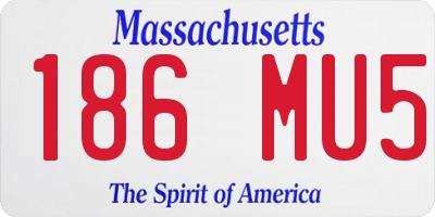 MA license plate 186MU5