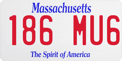 MA license plate 186MU6