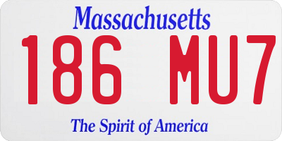 MA license plate 186MU7
