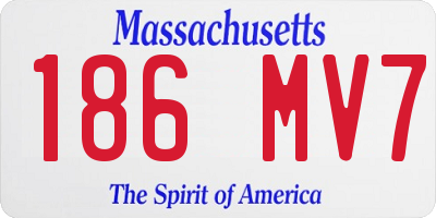 MA license plate 186MV7