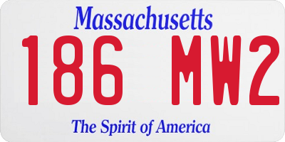 MA license plate 186MW2
