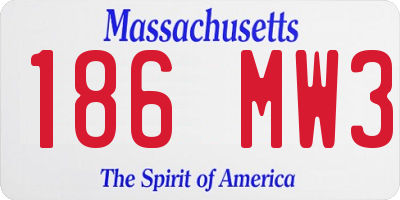MA license plate 186MW3