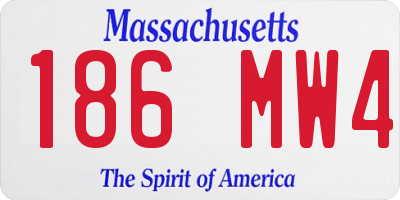 MA license plate 186MW4