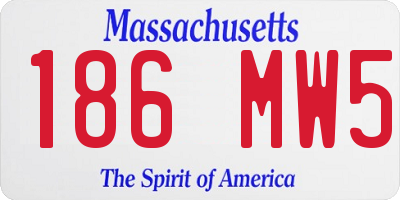 MA license plate 186MW5