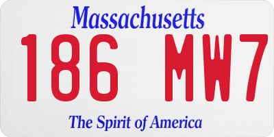 MA license plate 186MW7