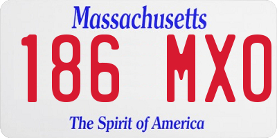 MA license plate 186MX0
