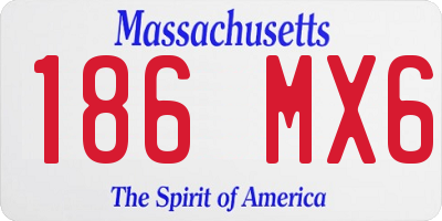 MA license plate 186MX6