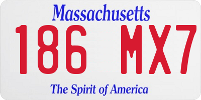 MA license plate 186MX7