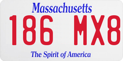 MA license plate 186MX8