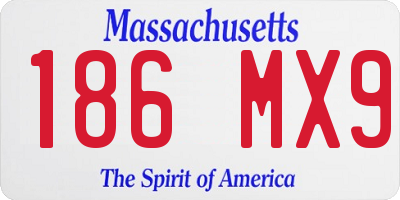 MA license plate 186MX9
