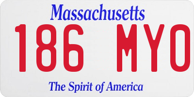 MA license plate 186MY0