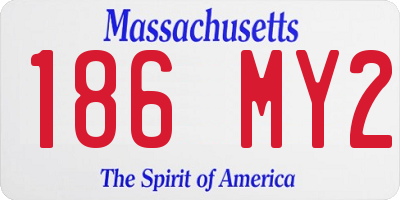 MA license plate 186MY2